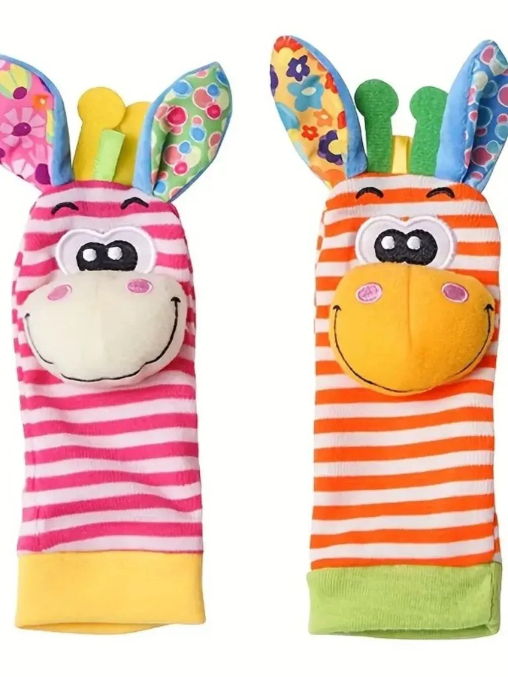 NEW Rattle Socks Wrist Hand Foot Finder Giraffe Sensory Toy Set Learning Baby